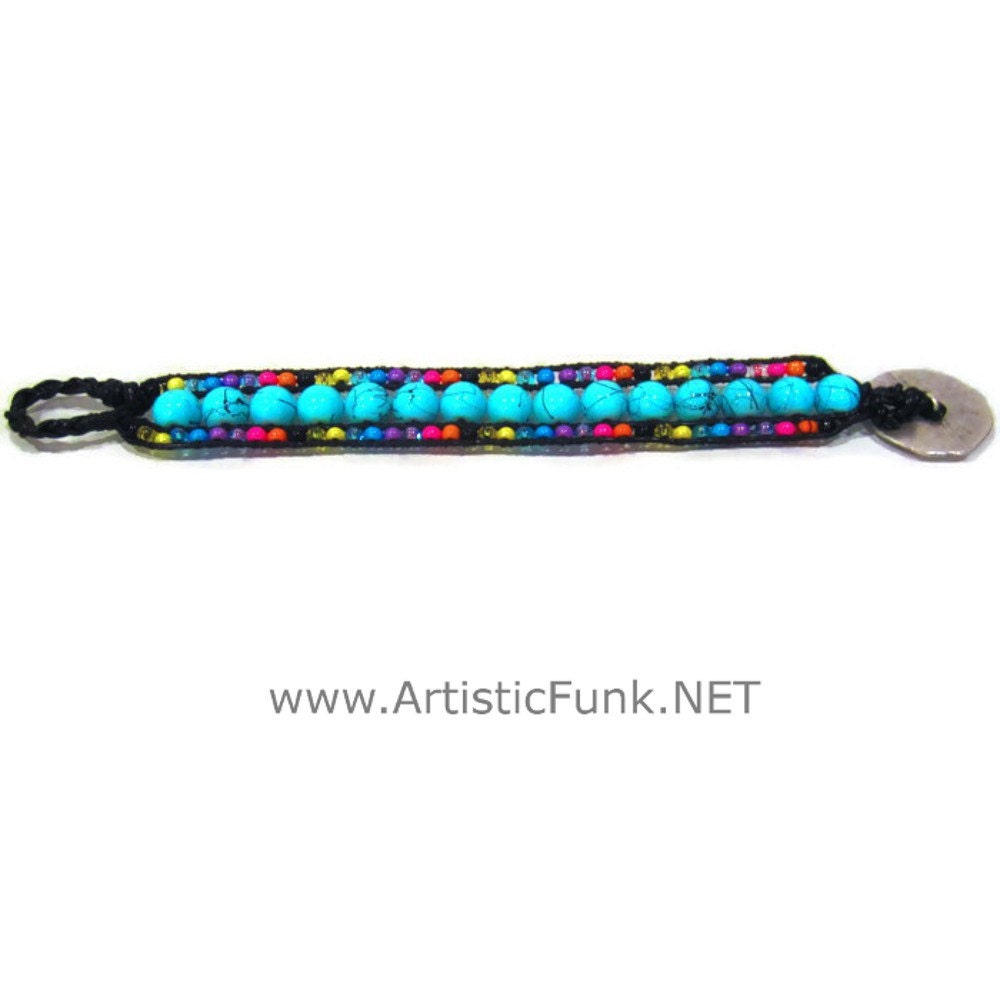 Leather Beaded Bracelet Cool Bracelets Women's by ArtisticFunk
