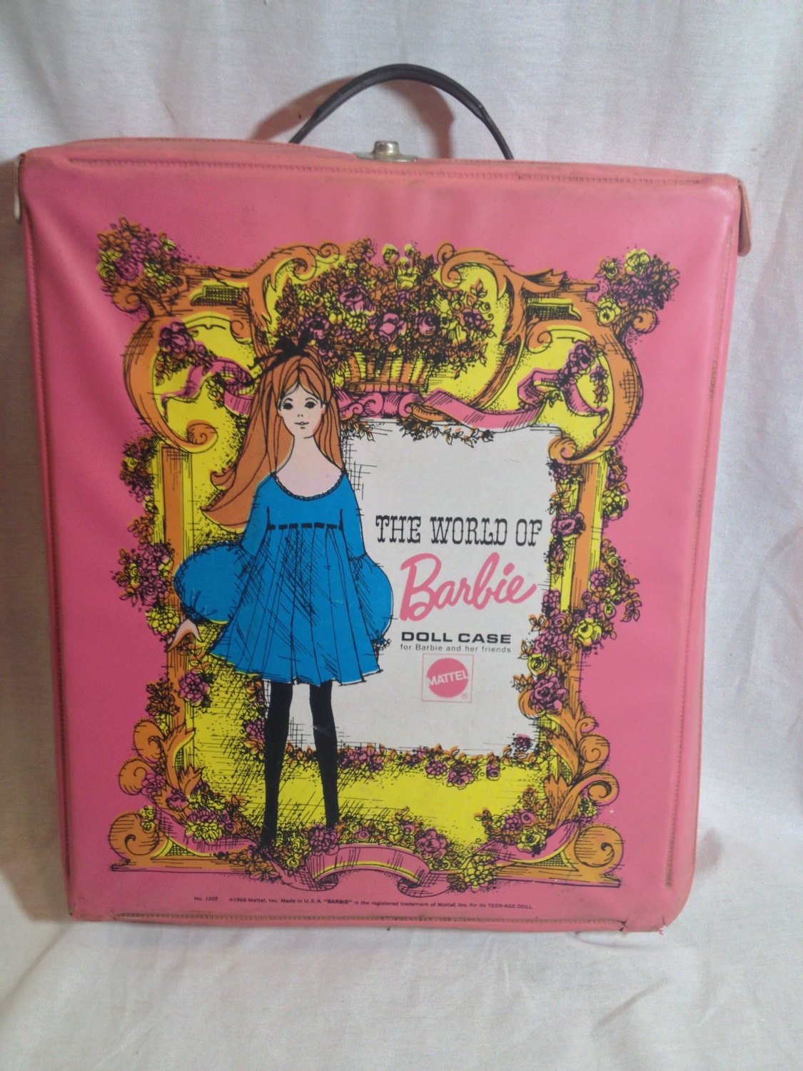 Vintage Mattel The World of Barbie Pink Doll Case 1968