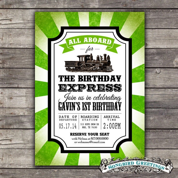 DIY Printable train birthday invitation--customizable Il_570xn
