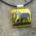 Baby Elephant Necklace Dichroic Fused Glass Jewelry Elephant Pendant