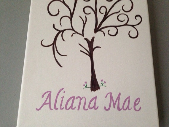 Baby Shower Guest Book alternative fingerprint stamp tree