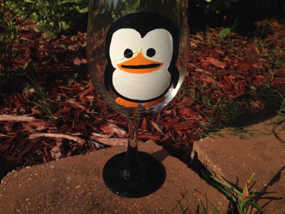 Penguin Wine Glass happy feet tuxedo penguins