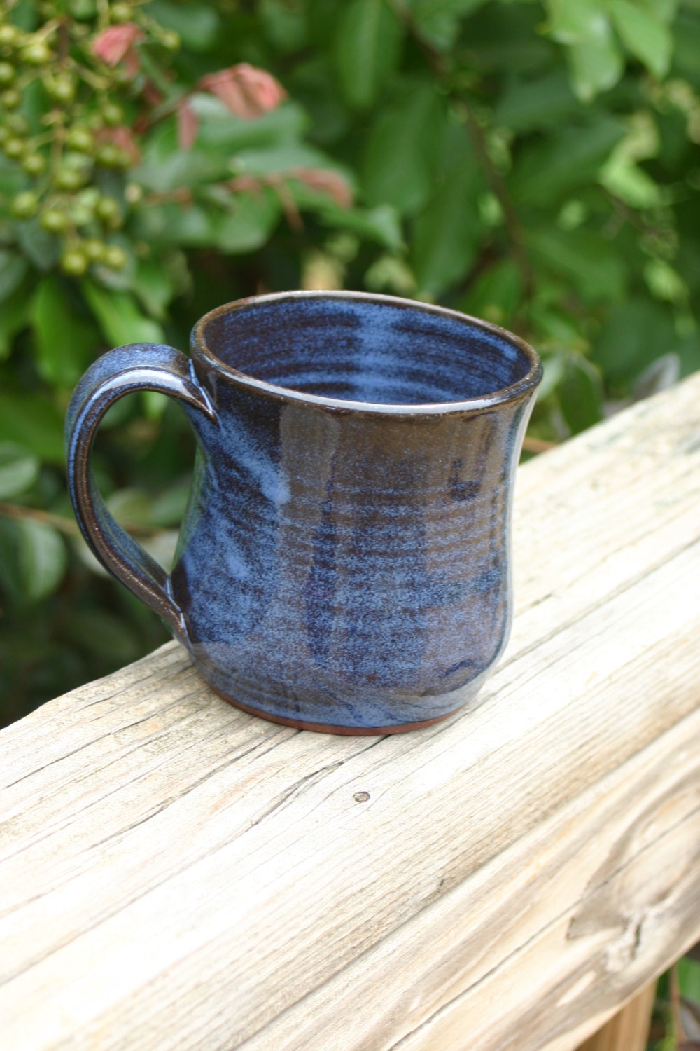 Pottery Mug with Handle Cobalt Blue Glaze NC by Beaverspottery