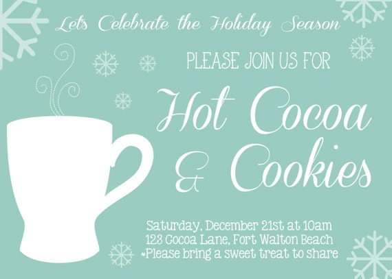 HOT COCOA BAR Invitation 5x7 Party - Printable Il_570xn