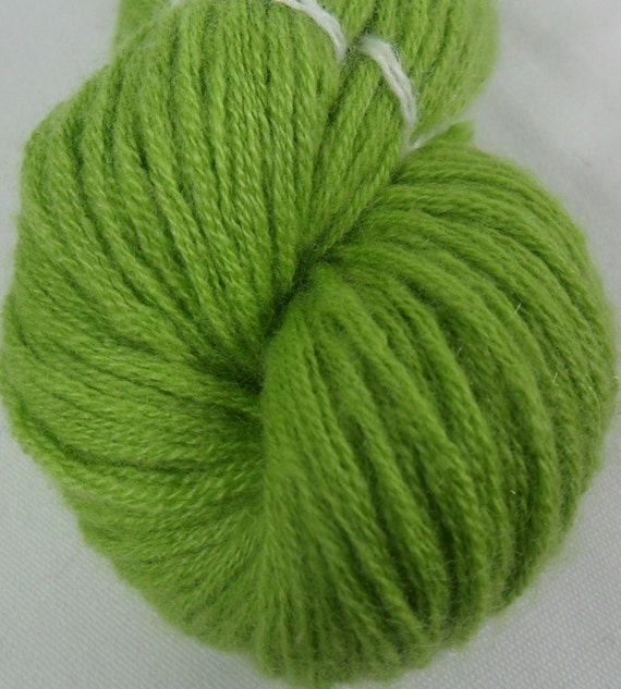 Lime Green Cashmere Reclaimed Yarn 106 Yards by JustifiablyJulia