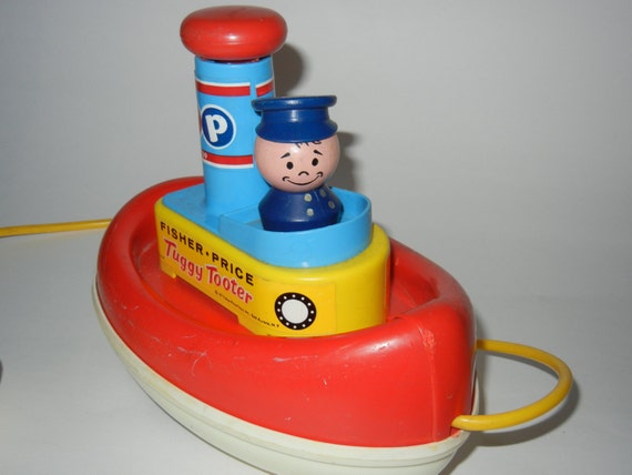 Vintage Tuggy Tooter 1967 Fisher Price Pull Toy by RetroPickins