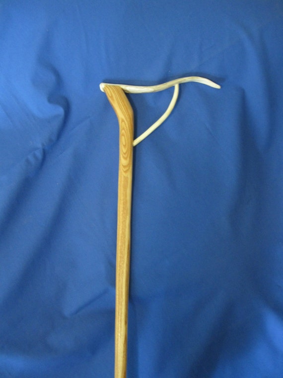 walking stick cane antler handle by Createdofwood on Etsy