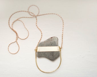 Freeform Pyrite Arc Necklace