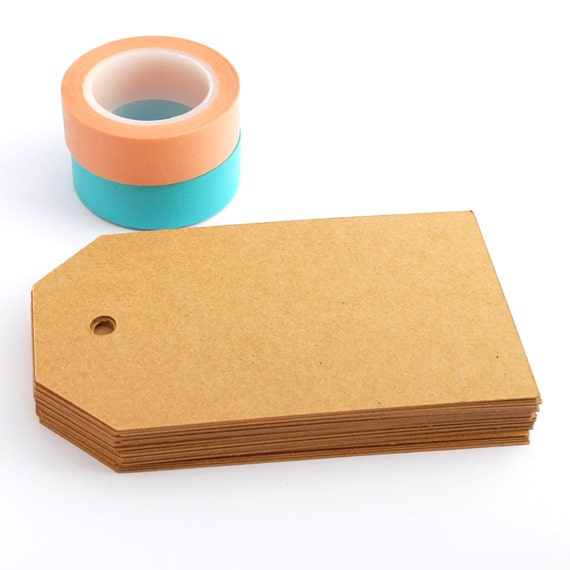 Tags 100 Basic Large - Brown Kraft - Blank Gift Tags Il_570xn