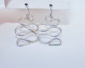 Silver plated funky wire handmade earrings
