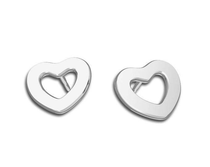 Heart Earrings -Sterling Silver, post Earring, Bridesmaid Earrings, stud Earrings, post earrings