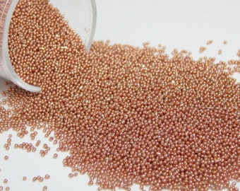 micro marbles copper half ounce / 14 grams glass miniature metallic microbead sprinkles Supplies