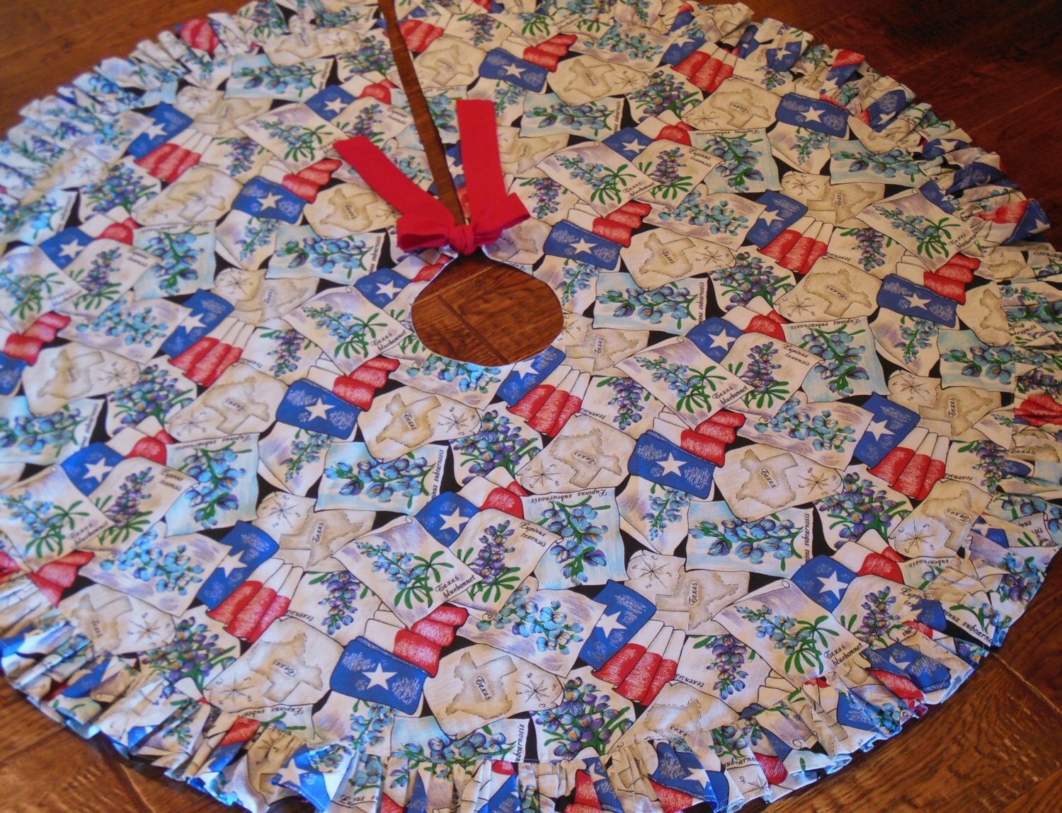 Texas Tree Skirt Texas Christmas Decor Texas Flag Texas