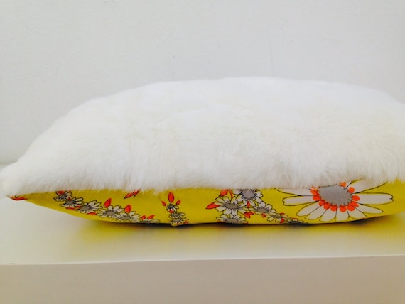 White Faux Fur Decorative Throw Pillow Cover 13x18