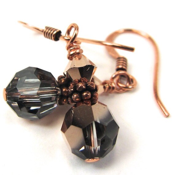 Rose Gold Swarovski Earrings, New Color for Spring/Summer 2014