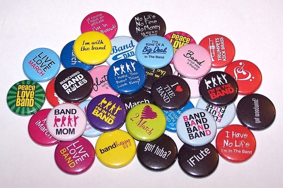 Marching Band Set Of 10 Buttons 1 Or 1.5 Pin Back