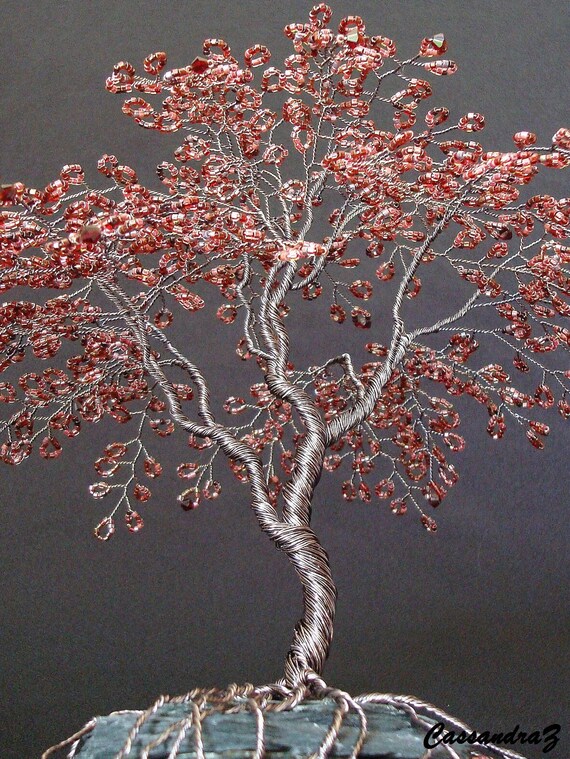 Japanese Maple Beaded Bonsai Wire Tree Sculpture MADE TO