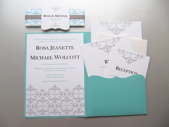 Pocketfold wedding invitation wording