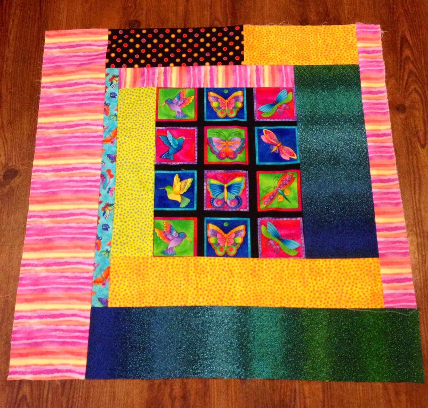Unique Baby Quilt Modern Baby Quilt Laurel Burch Patchwork
