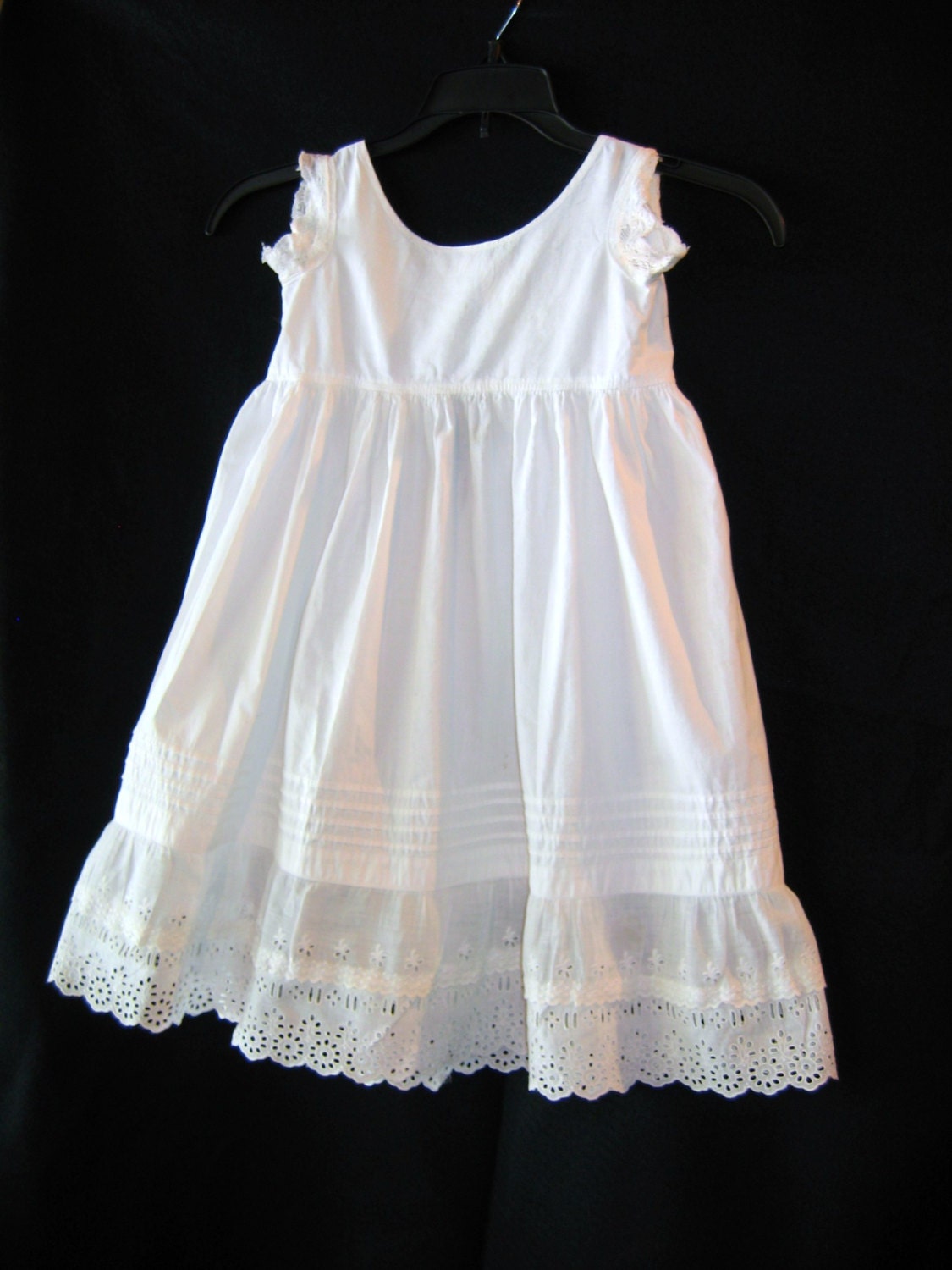 True Vintage Girls Under Dress Slip with Eyelet Hem