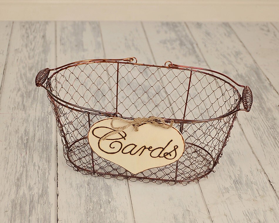 Large Cards Sign WITH WIRE BASKET for Your
