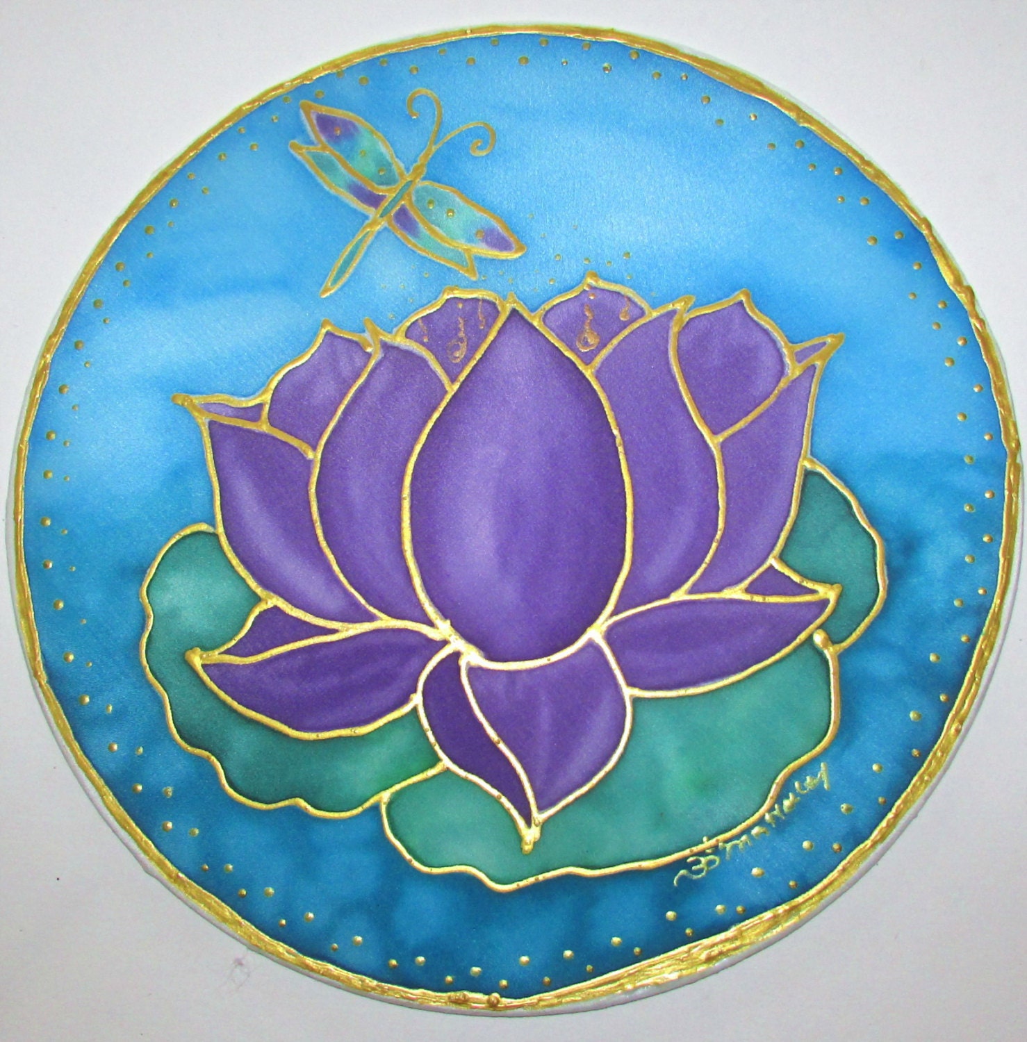 mandala Purple Lotus mandala art lotus art by HeavenOnEarthSilks