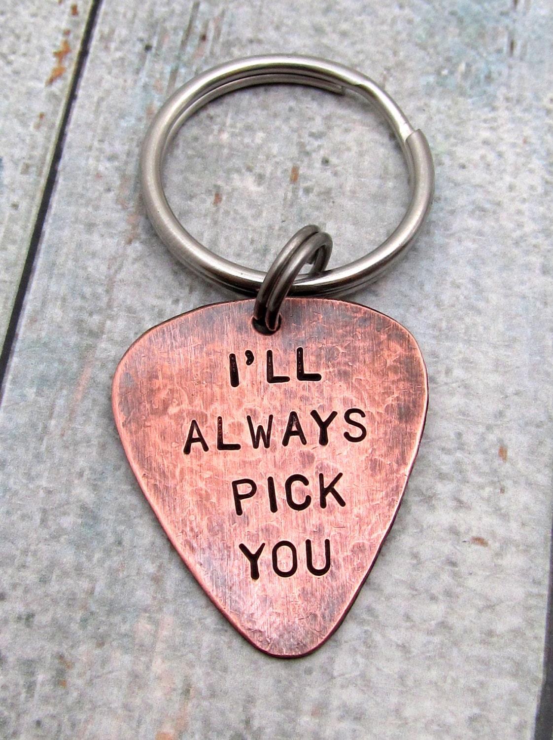 Personalized Guitar Pick KeyChain Engraved by ReginaLynnDesign