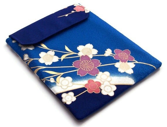 Ipad Sleeve Royal Blue Vintage Kimono by WhimsyWooDesigns on Etsy