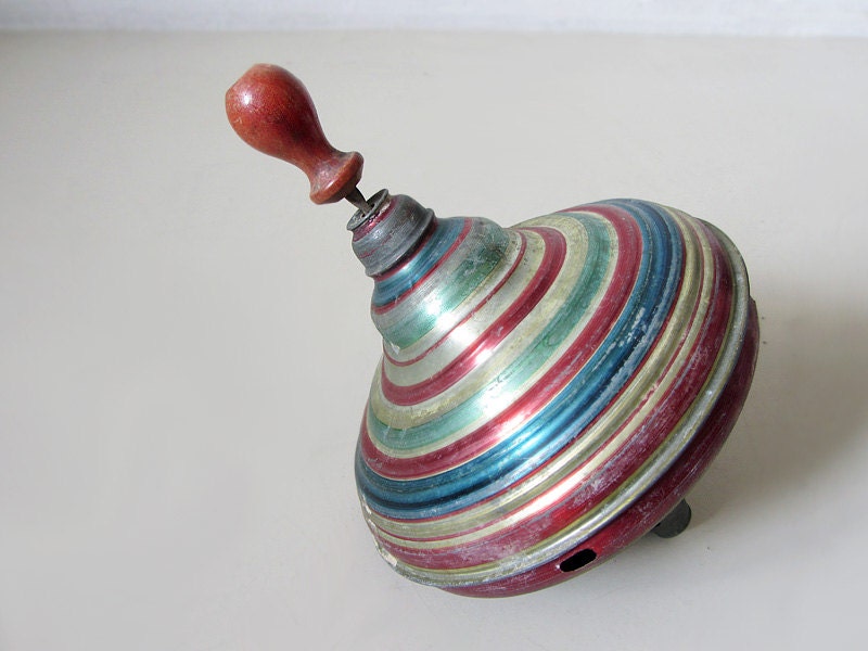 Vintage Metal Spinning Top