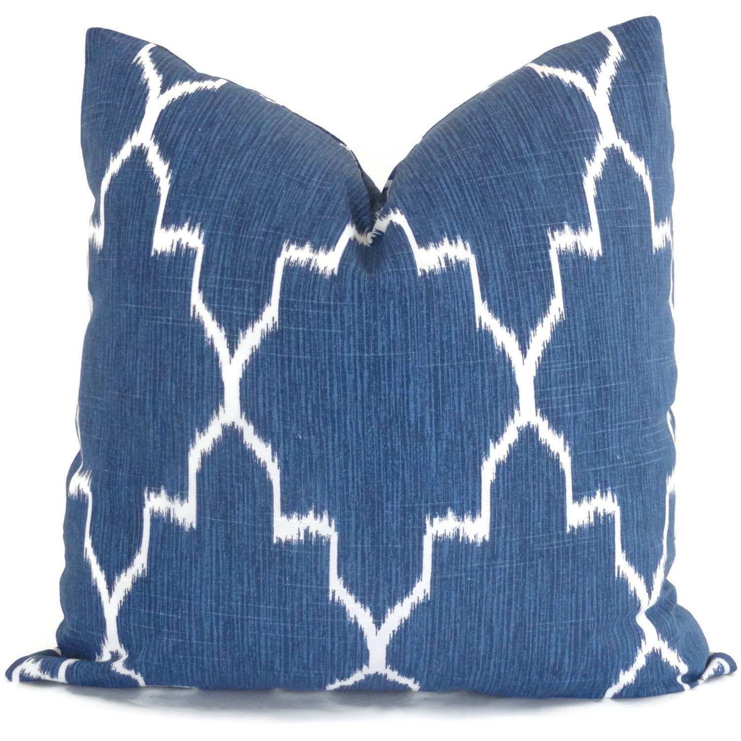 Blue and White Lattice Decorative Pillow Covers 18x18 20x20
