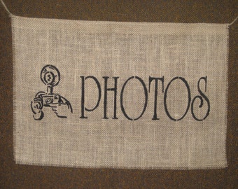 LOVE Script Font Burlap Wedding Banner Photo by 