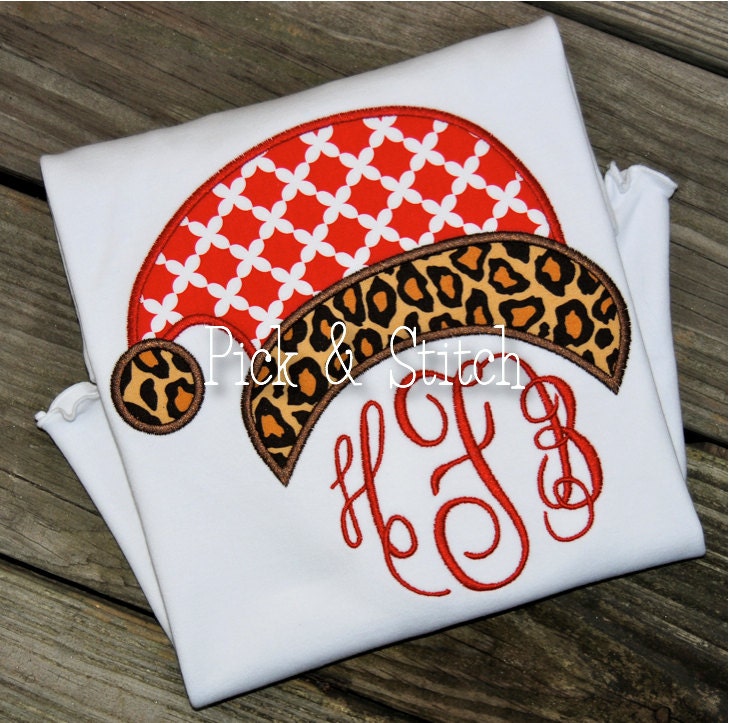 Santa Hat for Monogram Applique Design Machine Embroidery