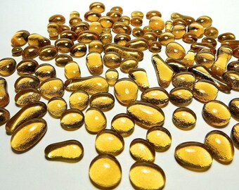 Kiln Formed Transparent Amber Glass Bubbles 105 Pieces (B667)