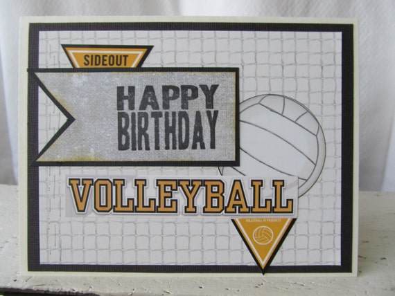 Volleyball Birthday Card Happy Birthday by TheCreativeCard on Etsy