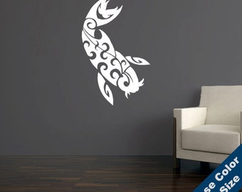 Tribal Koi Wall Decal - Vinyl Sticker - Free Shipping