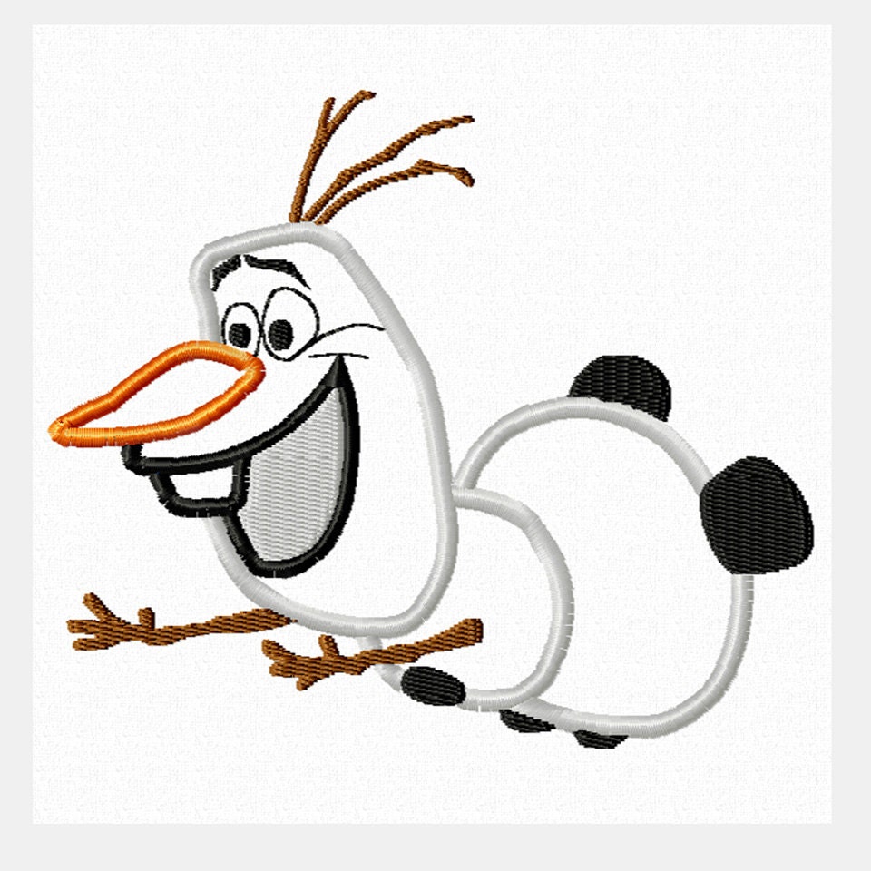 instant download machine embroidery applique pattern olaf the