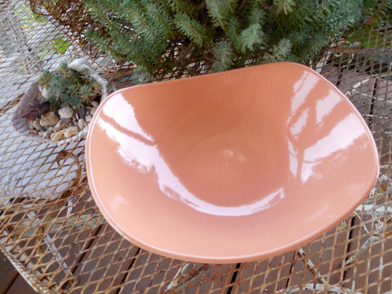 Harmony House Jubilee Peach Serving Bowl Salem Pottery Vintage