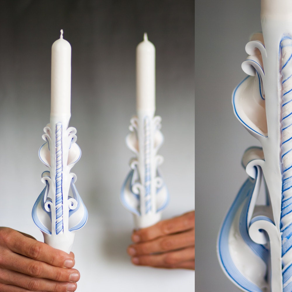 Taper candles Candle set Carved candles White taper