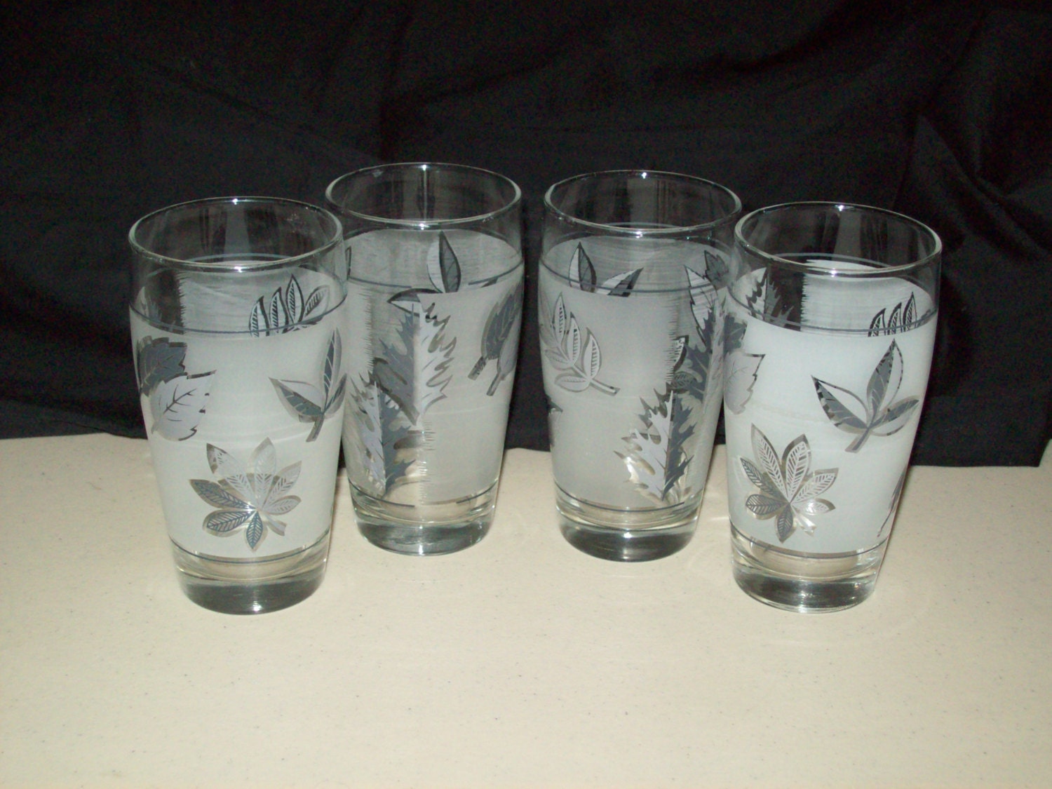 libbey silver leaf glassware