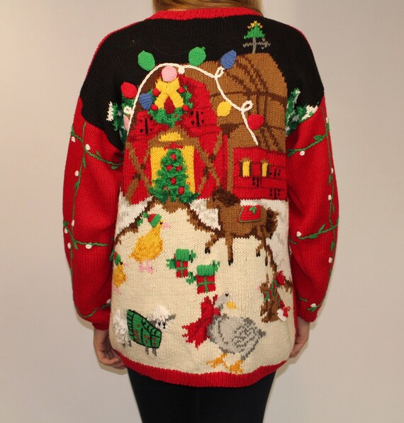 Reversible Singing OVERSIZED Cute TACKY CHRISTMAS Sweater