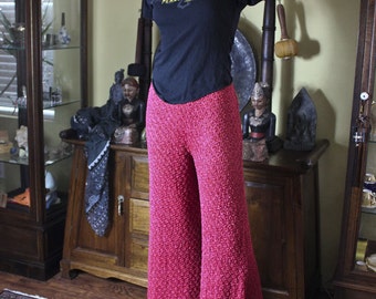 Wide Leg Cotton Quilt Pants by BadHabitFashions on Etsy