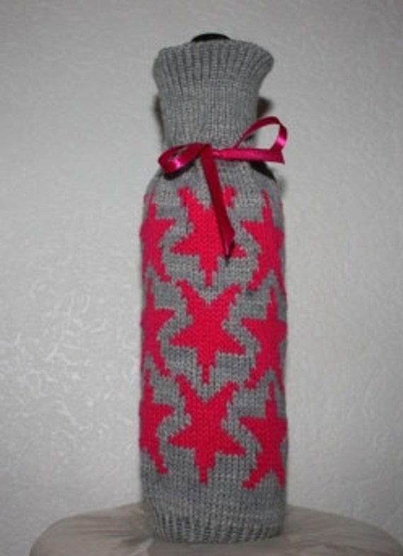 Machine knit Pattern Wine Bottle Gift Cover Bag