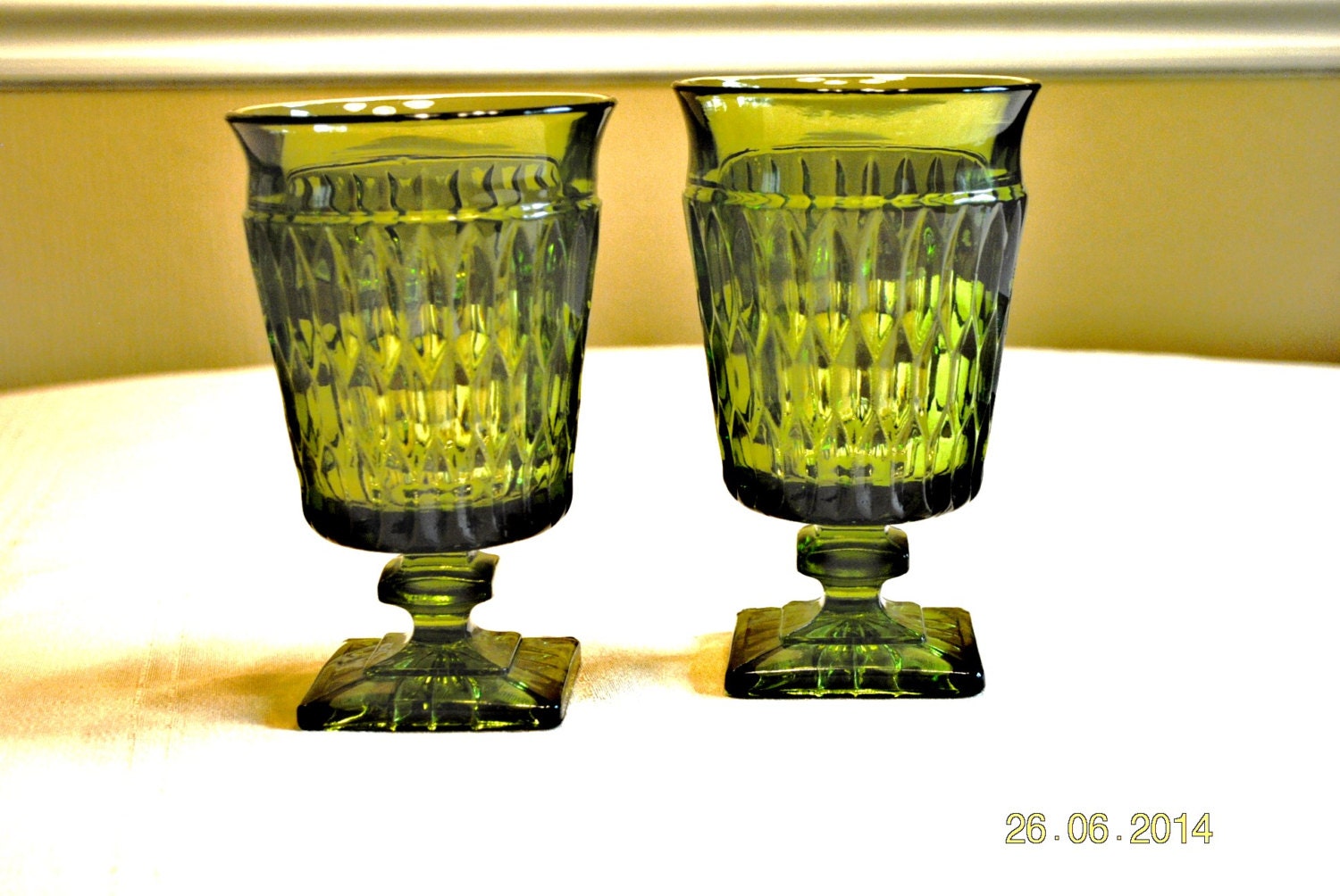 2 Ice Tea Glasses by Indiana Glass Co in the Mount Vernon pattern
