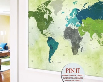 Gift for Boyfriend, World map push pin, 24X36 Inches, Dreamy World, World Travel, Custom gift for boyfriend, Paper Gift