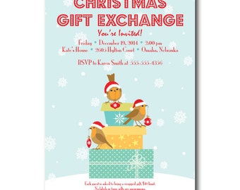 holiday gift exchange invitations