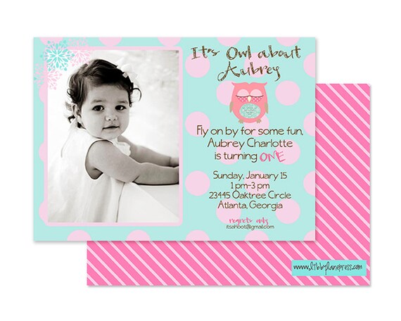 WOODLAND OWL Birthday Invitation, PRINTABLE by Libby Lane Press Il_570xn
