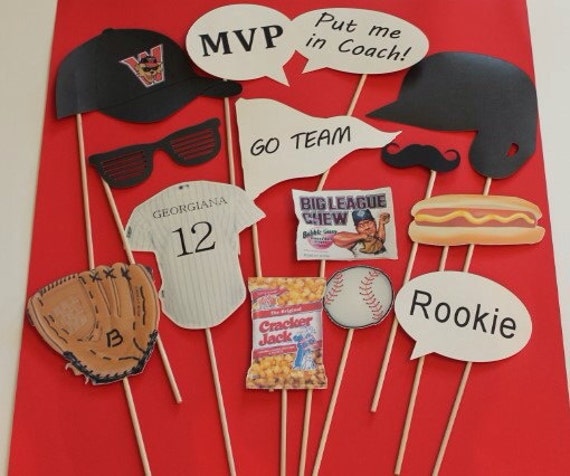 Items similar to Baseball Themed Photo Booth Props - PDF on Etsy