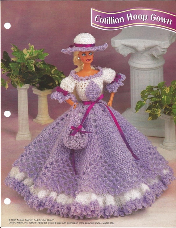 Crochet Pattern Crochet Barbie Doll Pattern Cotillion Hoop Gown