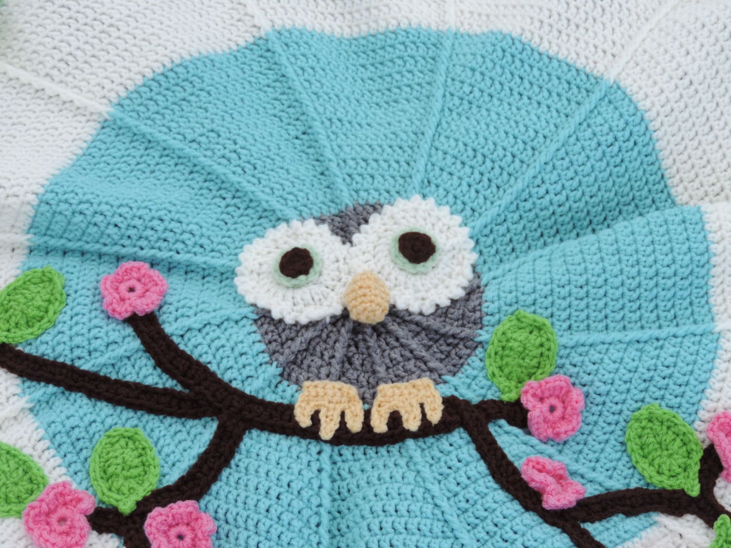 Crochet Baby Owl Blanket by EllieJaneShop on Etsy