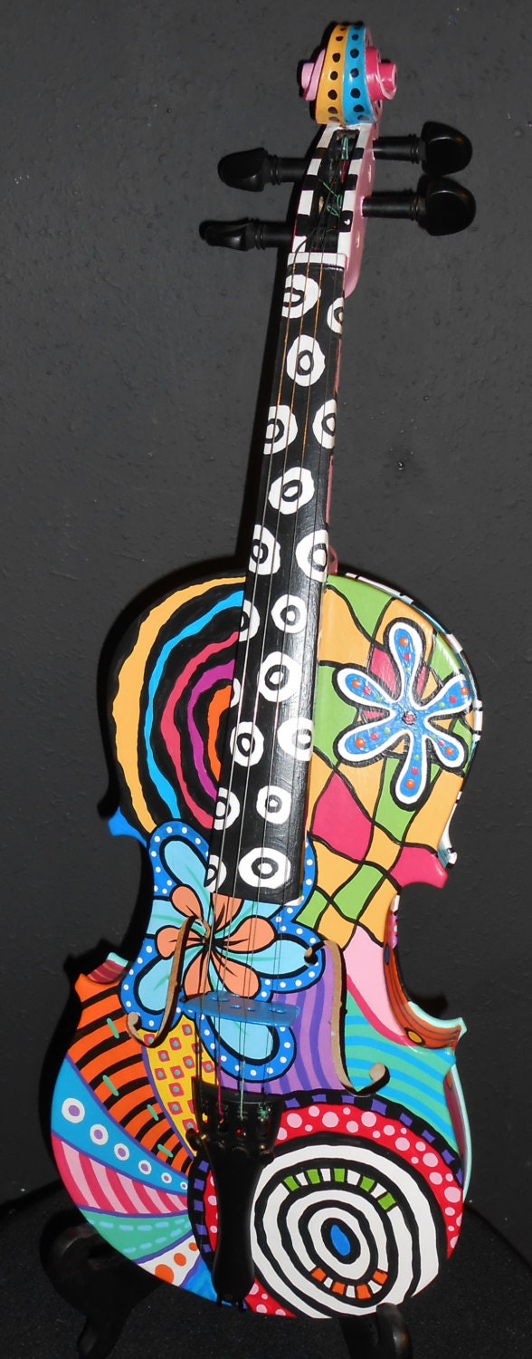 Hand Painted Violin Painted Violins Violin Painting by DodiesArt